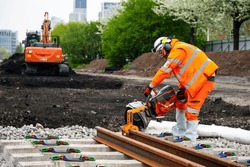 Railway Construction On Site In UK