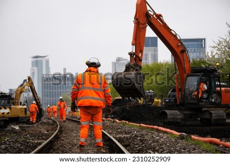 railway construction work in England, railway tracks