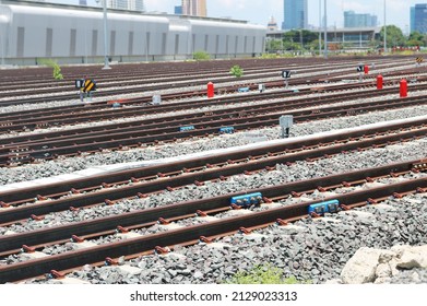 Railway Depot Ballast Track Background.