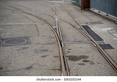 Railway lines close up