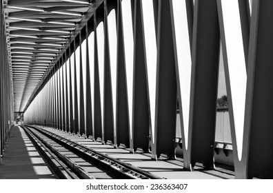 Railway Metal Bridge Perspective View