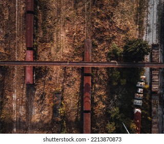 Railway Station And Airlift Aerial Photography 