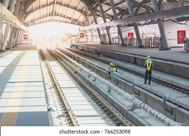 Railway Station Of Sky Train During Construction