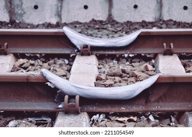 A Railway Track Melted Due To Wheel Burn (rail Burn)