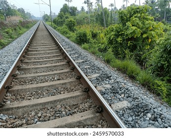 A railway track or railroad track, also known as a train track or permanent way, is the structure on a railway or railroad consisting of the rails, fasteners, railroad ties and ballast.
 - Powered by Shutterstock