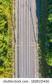 Railway Track Tracks Line Railroad Train Rail Aerial Photo View Portrait Format Transport