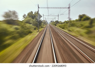 Railway Tracks With High Speed Motion Blur