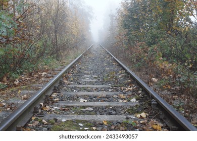 railway tracks on a foggy morning - Powered by Shutterstock