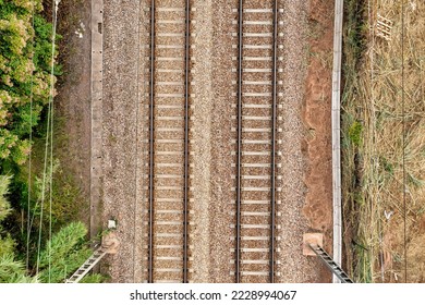 Railway tracks,  railroad, aerial photo view travel