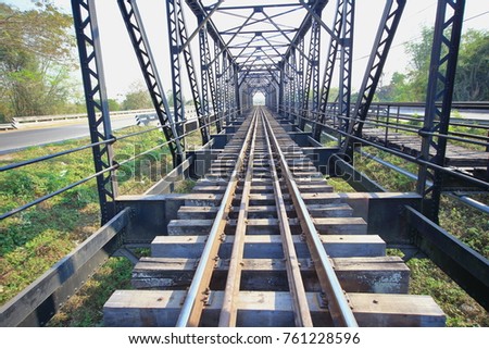 Railway train bridge