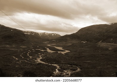 Railway Travel In Norway.Views From The Train. Flamsban.The Bergen - Oslo Train. Norway