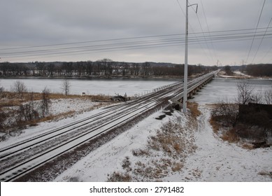 Railway Trestle Over The Cedar River, Cedar Rapids, Iowa