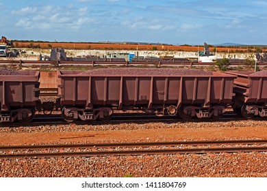 Railway Truck Loaded With 100 Tons Of Iron Ore In Western Cape, South Africa