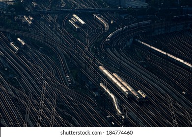 Railway Wagons At The Railroad Yard