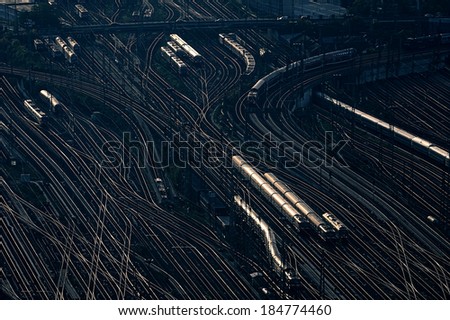 Railway wagons at the railroad yard