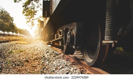 Railway wheels on old rails that have expired.