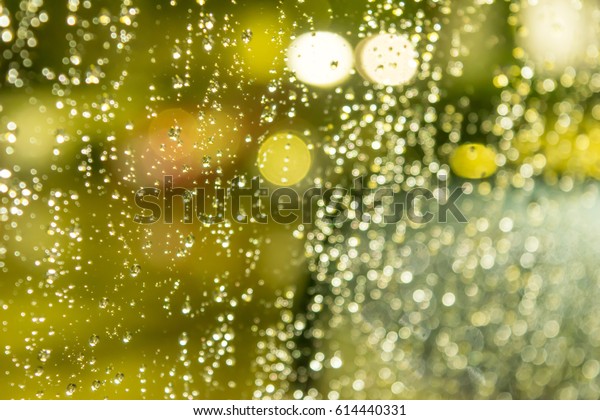 Rain with car\
glass