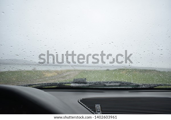 Rain from the car
window