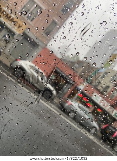 Rain from a car window\
