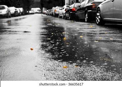 Rain and cars