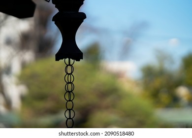 Rain Chains On The Eaves Of An Old Japanese House.