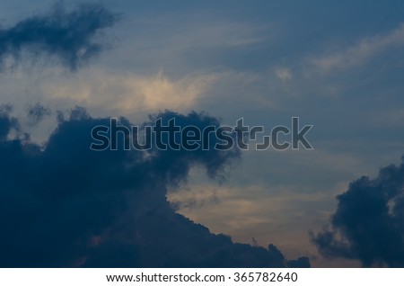 Rain clouds with evening lightr