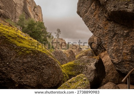 Rain Clouds Hover Over The Large Boulders Of Bear Gulch In Big Bend