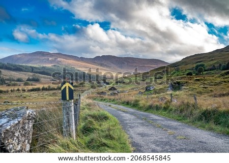 Rain coming in at the Bluestack Mountains between Glenties and Ballybofey in County Donegal - Ireland