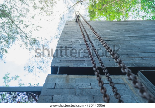 Rain Drain Chain Gutter Building Decorative Royalty Free Stock Image