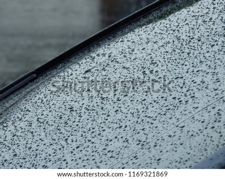 rain drop on glass car 