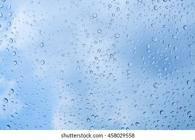 Rain Drop On Glass Sky Background Stock Photo 458029558 | Shutterstock