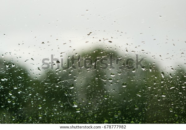 Rain droplets on the
car window. Slovakia