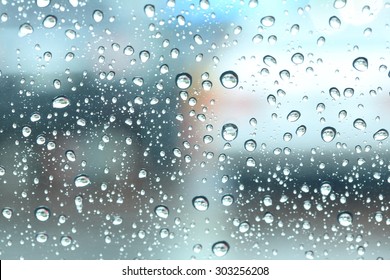 Rain Drops On Car Window