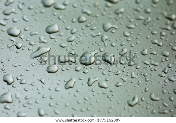 Rain drops on the roof of\
the car