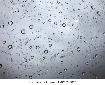 Rain drops on a window.