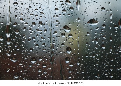 Rain Drops On Window , Rainy Day