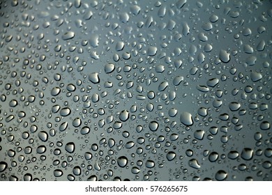 Rain drops on window , rainy day 