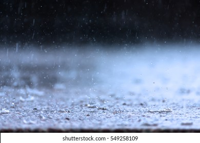 Rain Fall On The Ground In Rains Season.