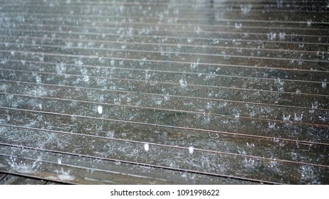 The rain is falling