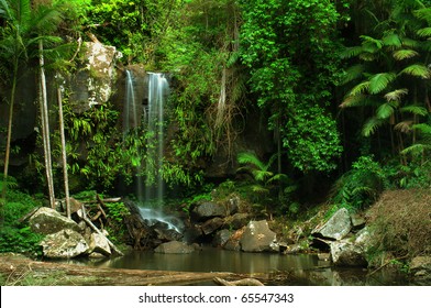 Rain Forest Waterfall In Queensland, Australia