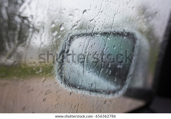 Rain on auto\
glass
