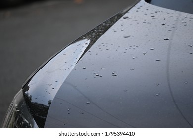 Rain On A Car Bonnet