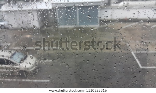 Rain on the
glass in the TV station ,
texture
