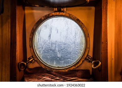 Rain On The Sea Through A Ships Port Hole