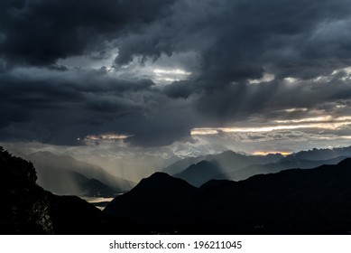 Rain and storm formation over the Maggiore Lake, Varese - Powered by Shutterstock