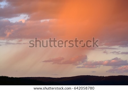 Rain at sunset