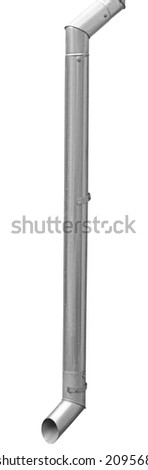Rain Water Draining Gutter Downpipe on white background, isolated