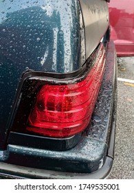 Rain Water On The Car Bonnet