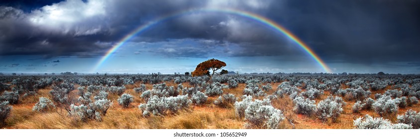 Rainbow in the Australian Desert