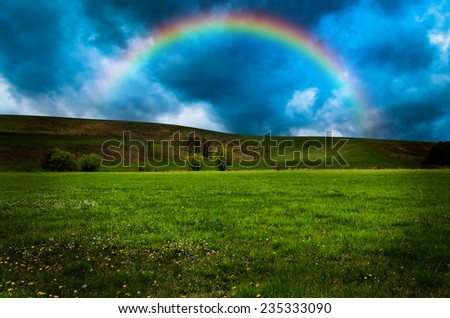 Similar – Image, Stock Photo After today’s news, here’s a rainbow for everyone